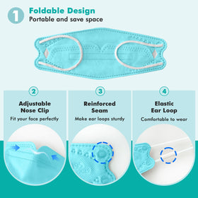 LEMENT KN95 mask white color demonstrating foldable design for easy carry