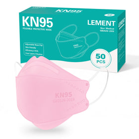 The LEMENT KN95 pink mask in a 50-pack offers comfortable daily wear with strong filtration.