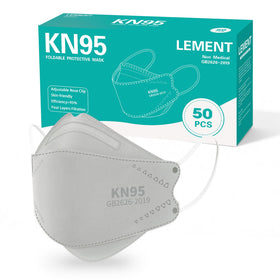 LEMENT KN95 mask front view in grey for reliable daily protection