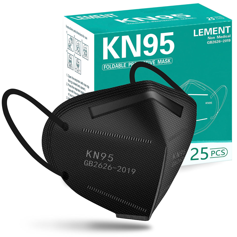 LEMENT KN95 mask black 5-layer cup design for reliable daily protection