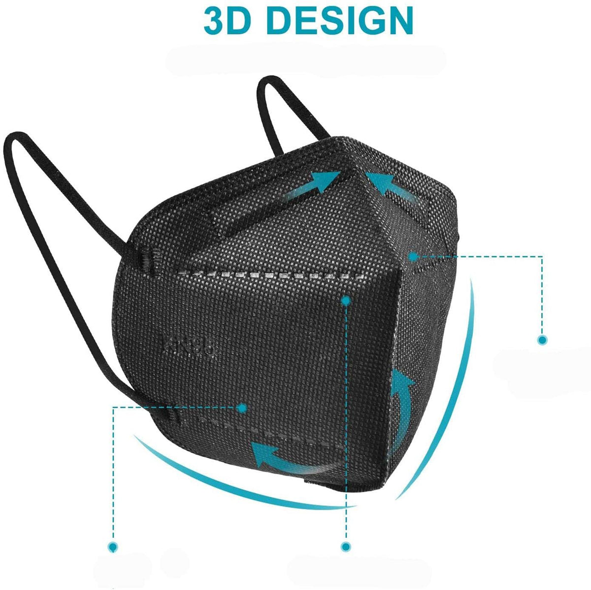 LEMENT black mask on hand demonstrates portable size for on-the-go protection