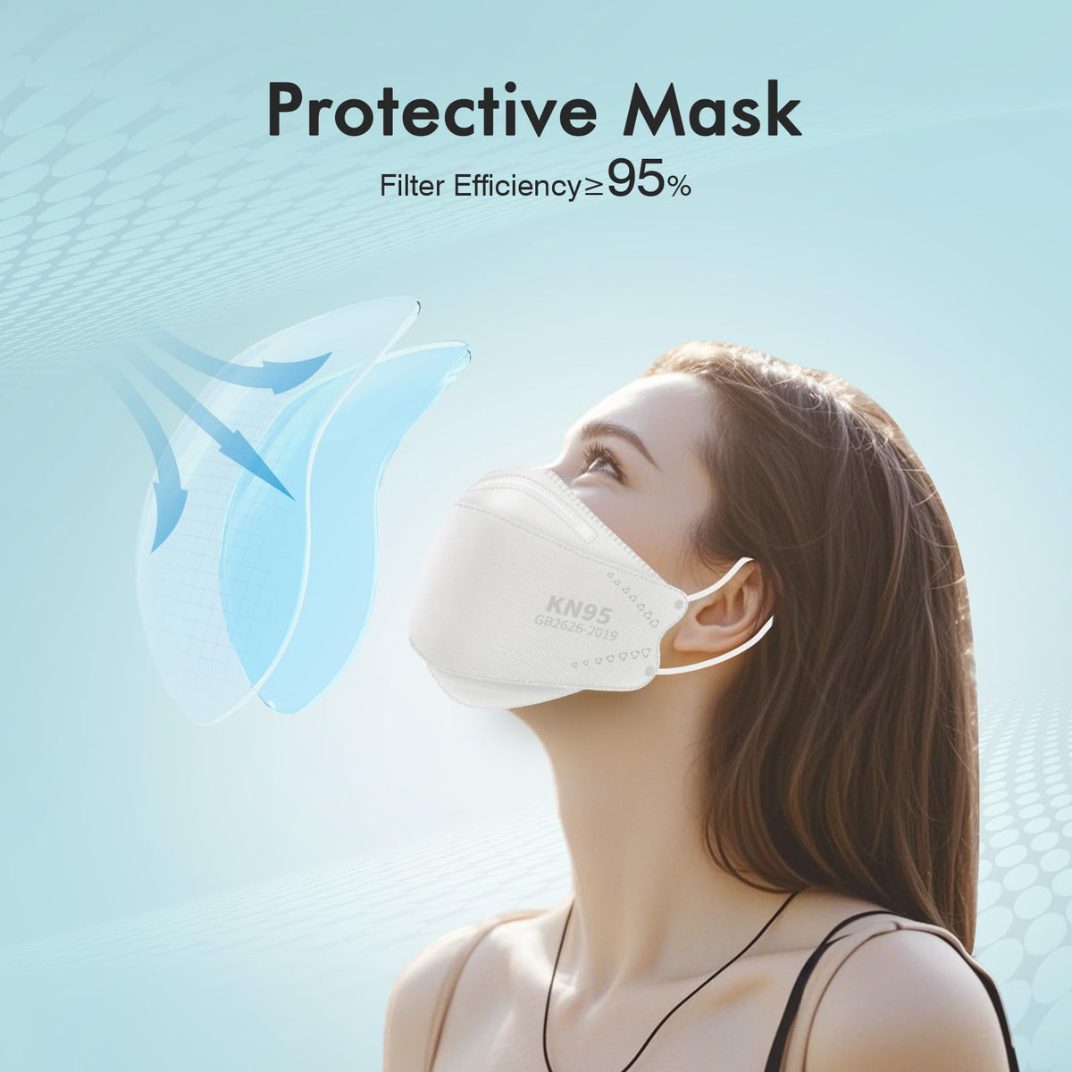 LEMENT KN95 mask uses breathable material for all-day ease.