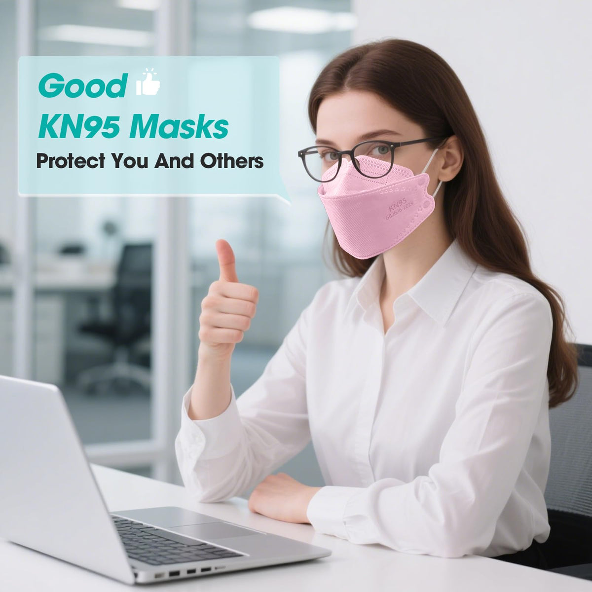 LEMENT KN95 pink mask shows dual outer layers and melt-blown filter