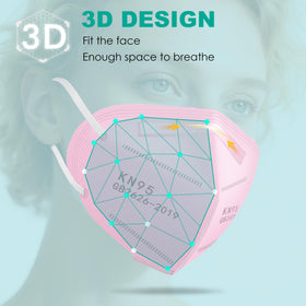 LEMENT KN95 mask pink earloops closeup highlighting softness