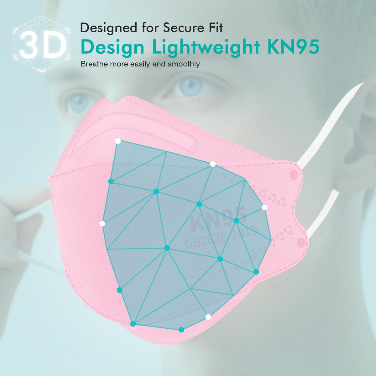 LEMENT KN95 pink foldable design for easy storage