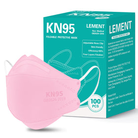 LEMENT KN95 pink mask front view highlighting breathable, comfortable fit