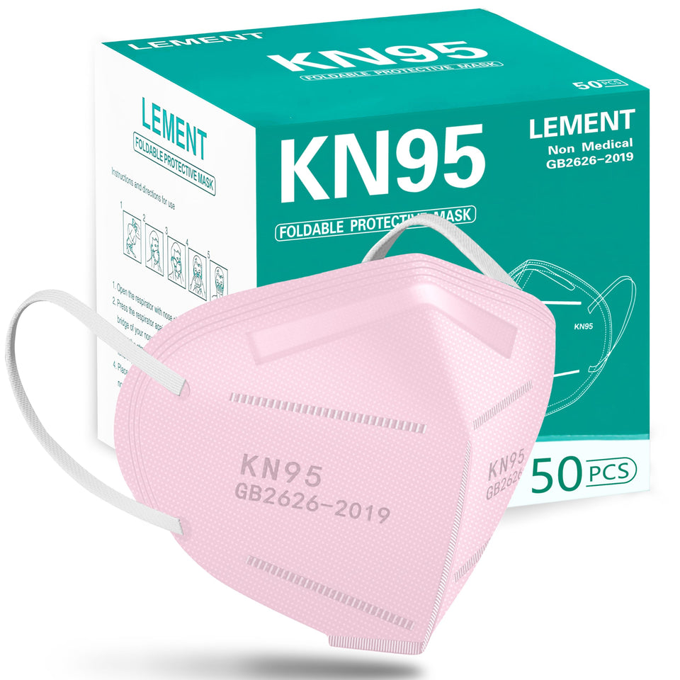 LEMENT KN95 mask pink front view showing comfortable fit