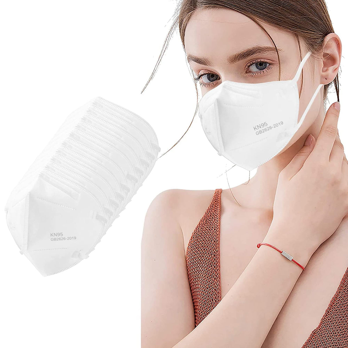 LEMENT KN95 mask side profile showing secure elastic ear loops.