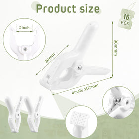LemonRoad heavy-duty spring clip white 4inch grips banners firmly outdoors.