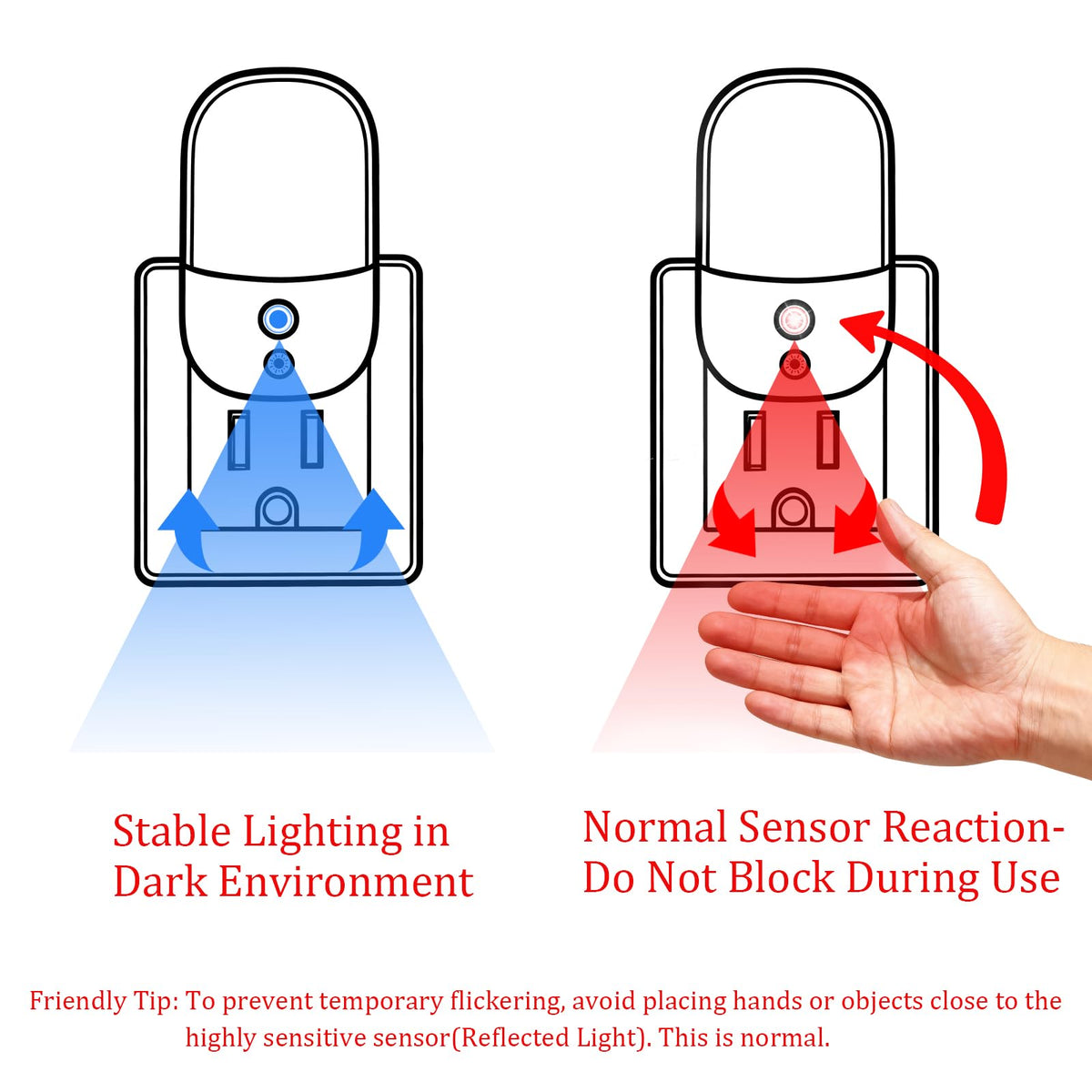 LemSen 2-pack red night light blends with decor while offering safe illumination.