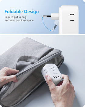 LENCENT 8-in-1 outlets and USB ports for charging multiple devices on the go