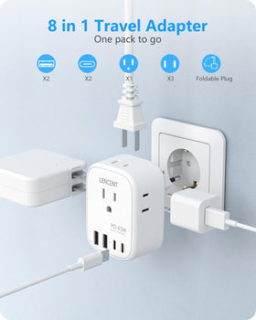 LENCENT compact charger handles multiple devices simultaneously during trips.