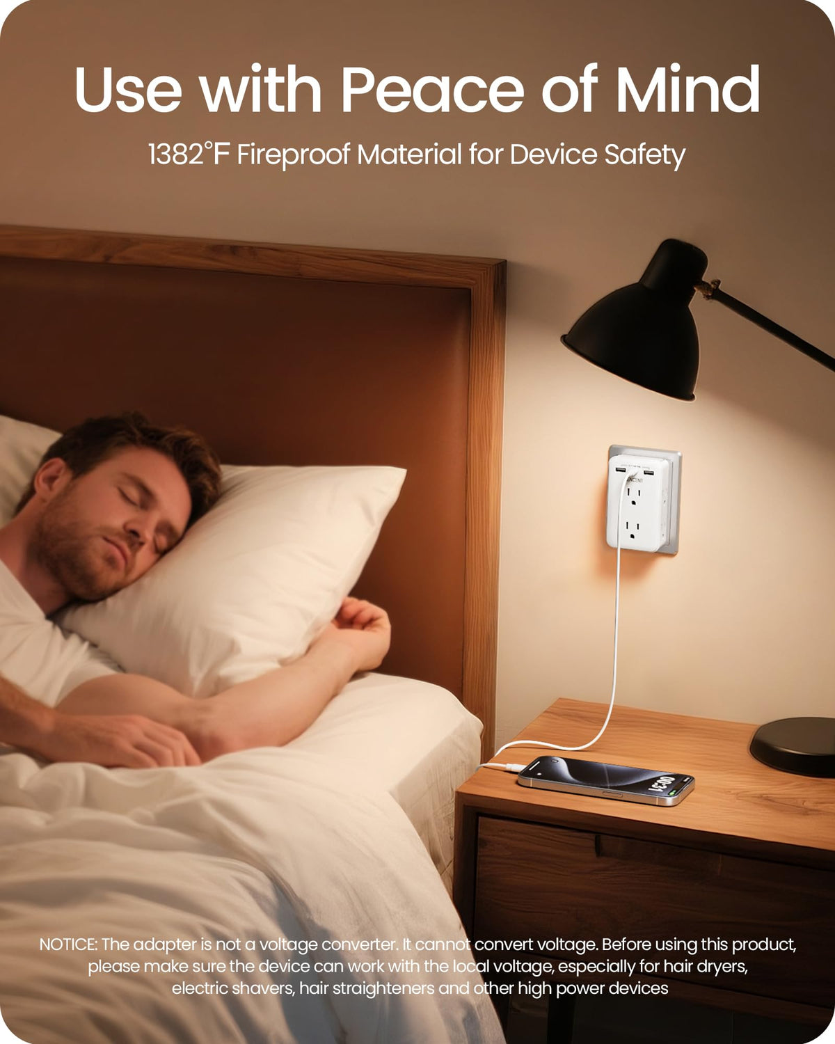 LENCENT easy-to-reach sockets in living spaces for organized charging.