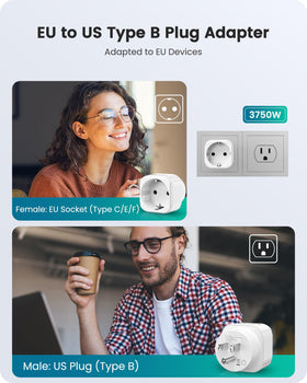 LENCENT compact Europe to US plug adapter fits discreetly in hotel outlets.