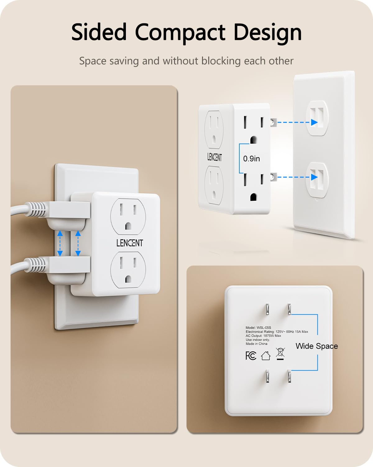 LENCENT six-port splitter keeps six devices powered without crowding.