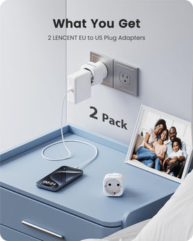 LENCENT Europe-to-US adapter connects devices abroad with reliable safety features.