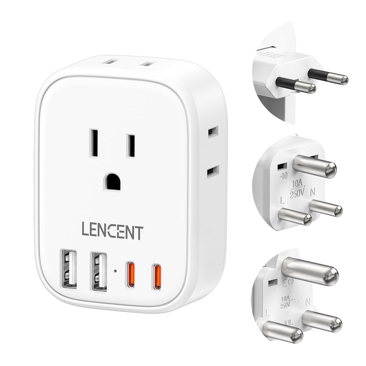 LENCENT travel adapter folded housing for compact carry and easy packing