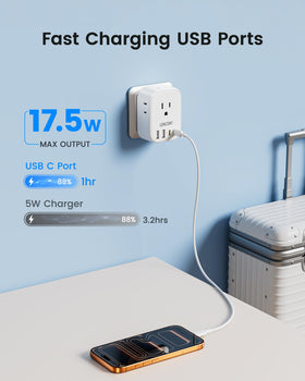LENCENT storage bag accompanying the travel adapter for safe transport
