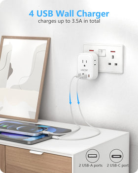 LENCENT USB-C and USB-A fast charging ports in action.