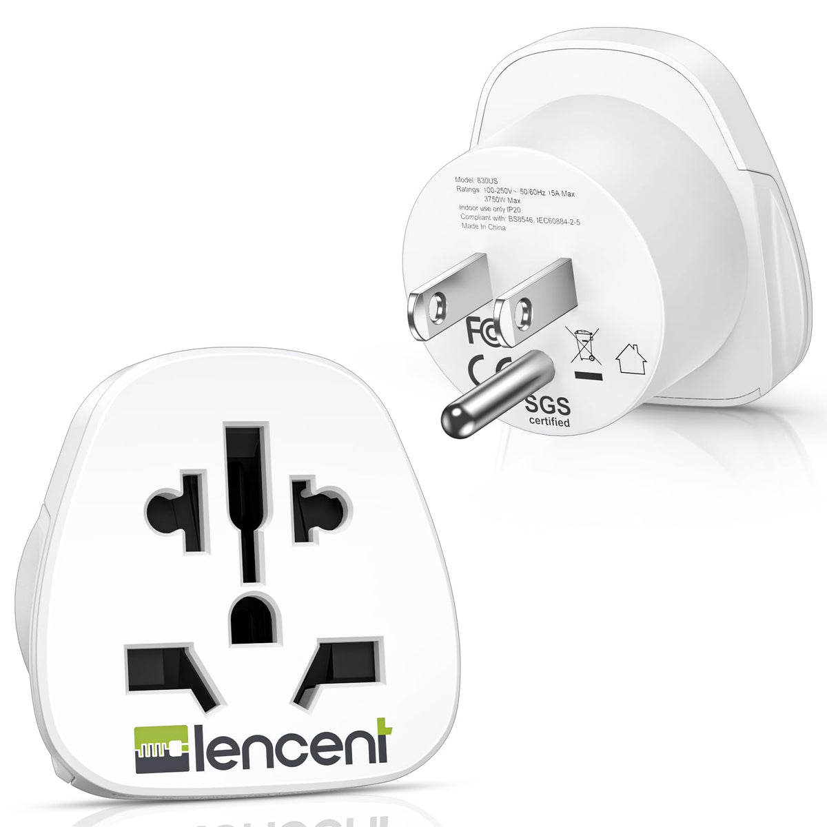 LENCENT World to US adapter in compact design for travel convenience