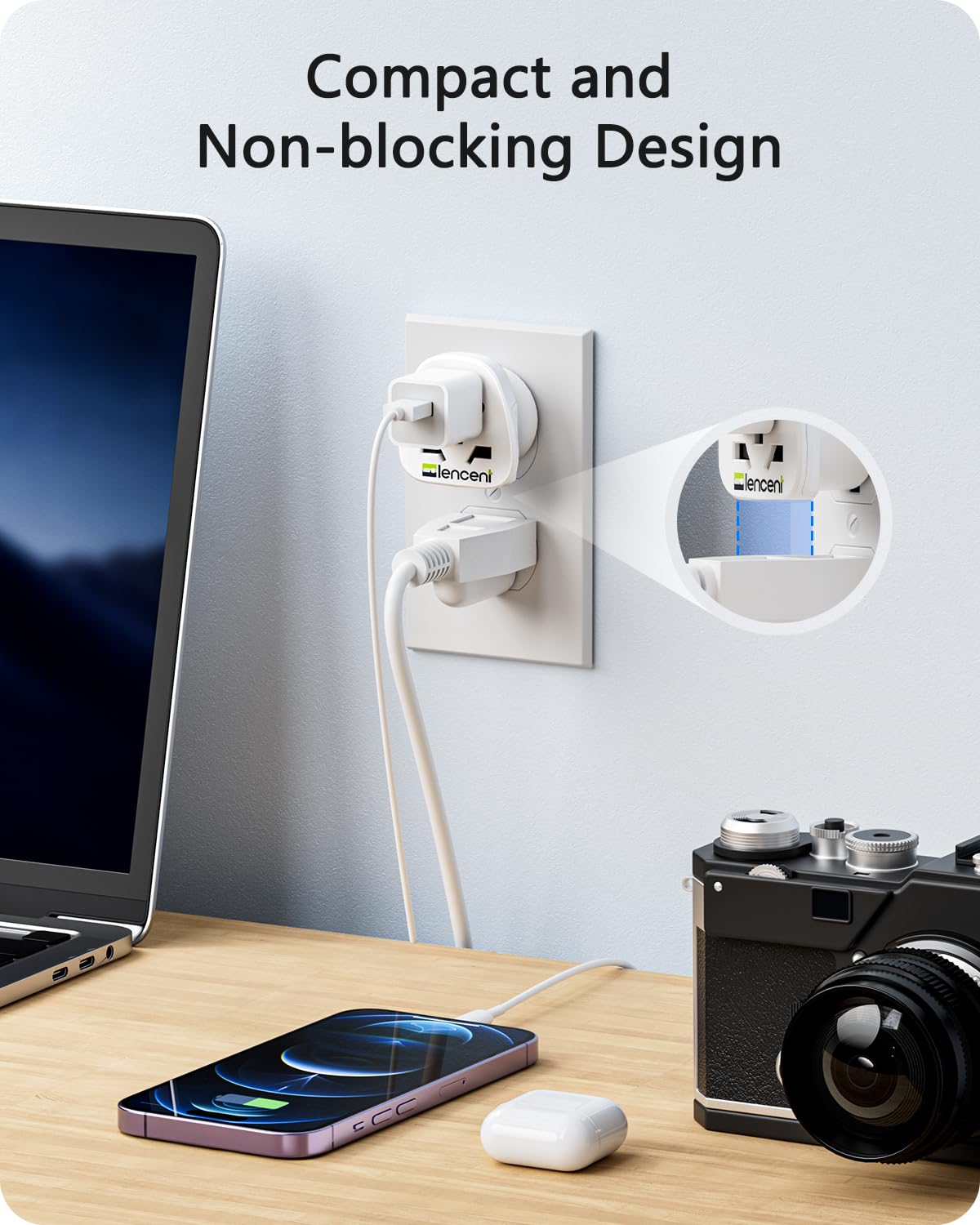 LENCENT compact design shown for easy packing in carry-on bags