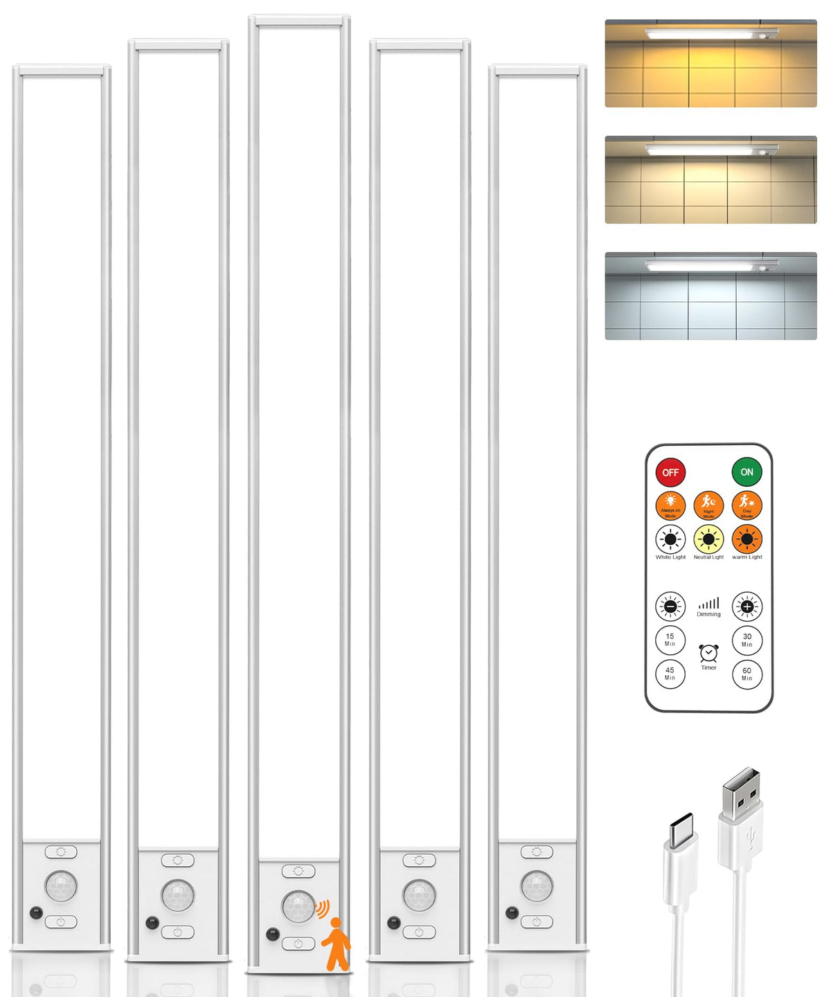 LENOMA 16in under-cabinet light with remote for bright kitchen illumination