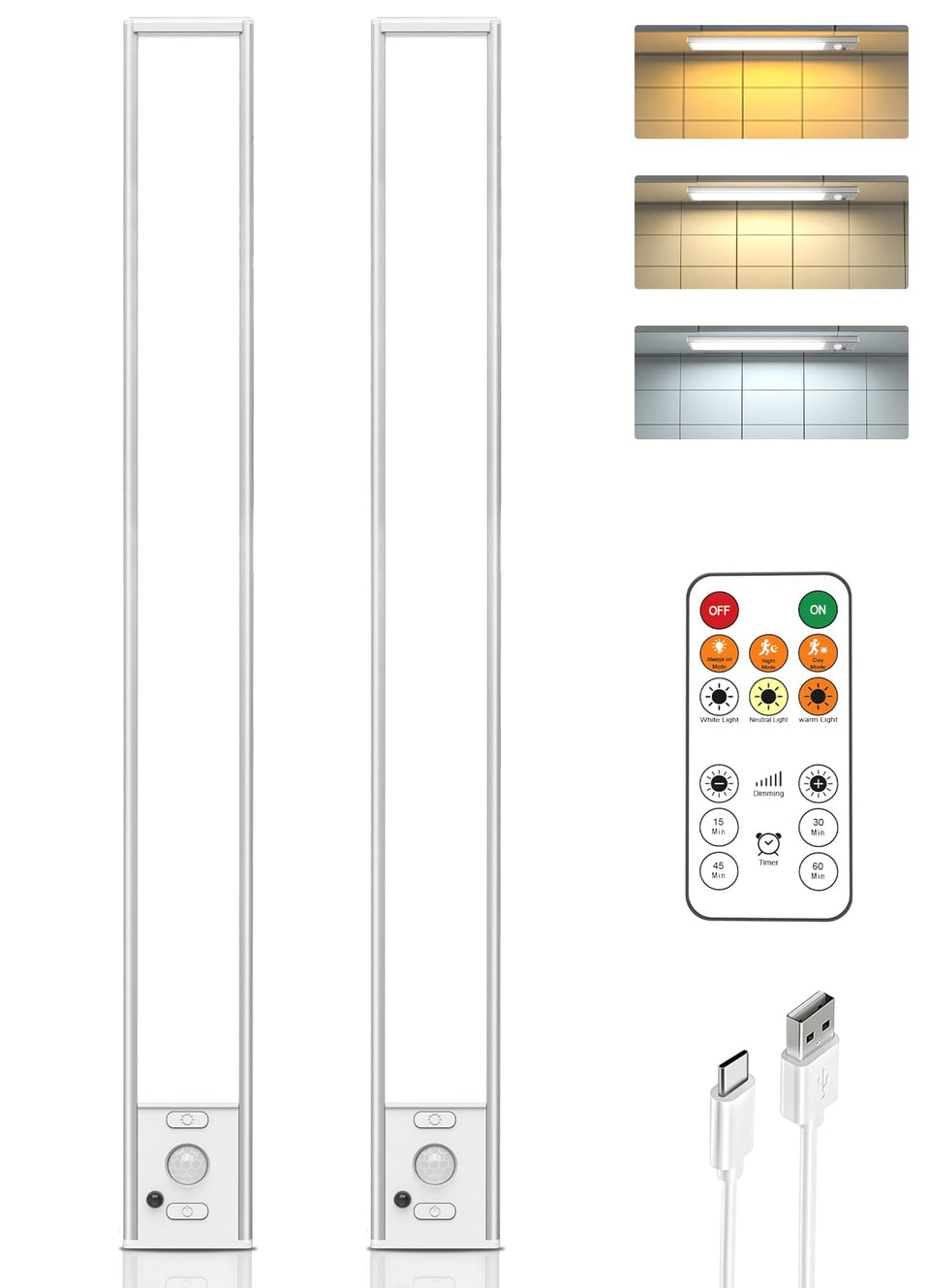 LENOMA 16-inch under-cabinet light with remote for bright kitchen task lighting.