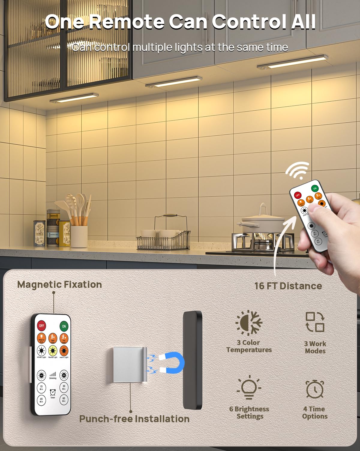 LENOMA motion-sensor activation under-cabinet light for automatic lighting
