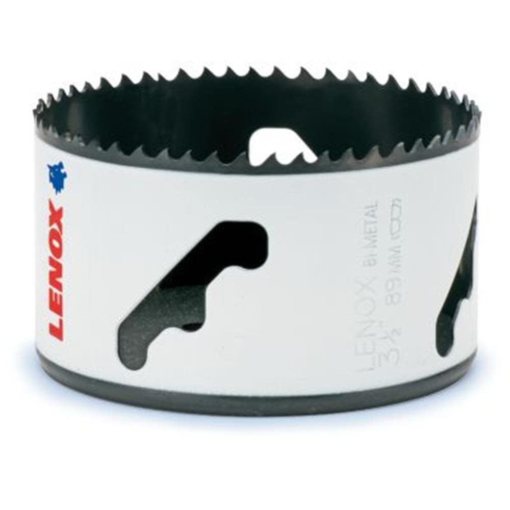 Lenox 56L hole saw SPEED SLOT enabling easy plug ejection.