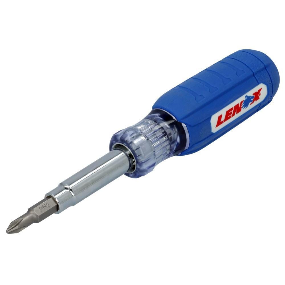 Lenox 9-In-1 screwdriver with dual-sided shaft enabling versatile driving.