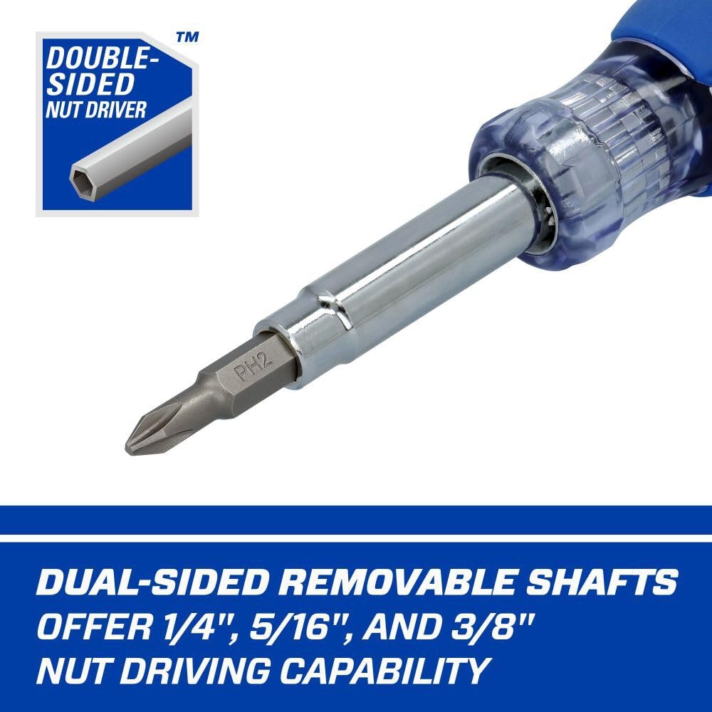 Lenox 9-In-1 screwdriver features slip-resistant grip for control.