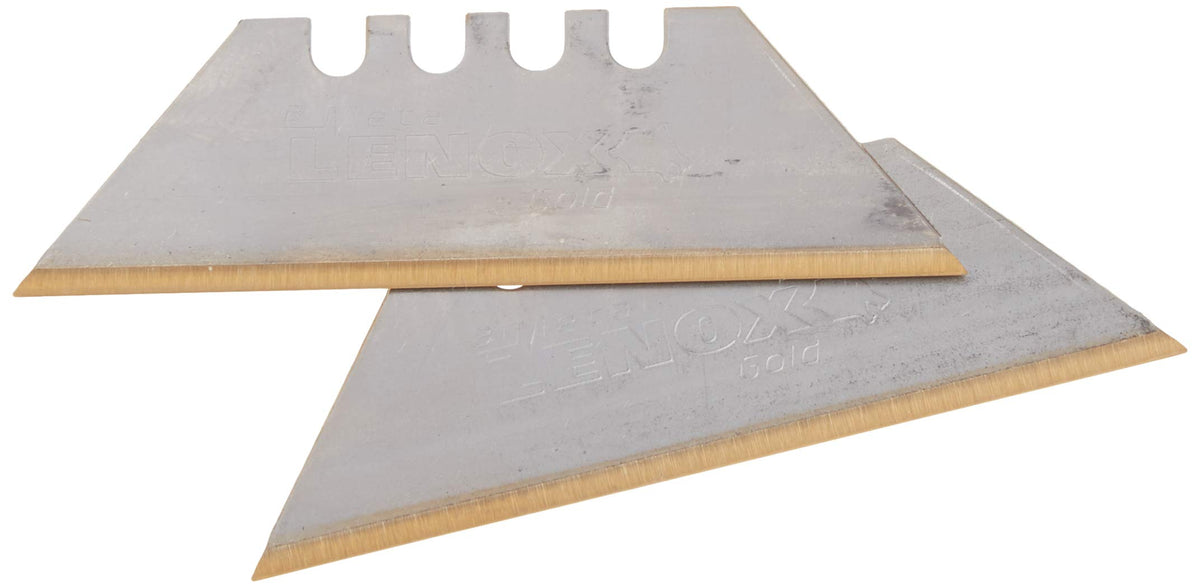 Lenox Gold titanium edge blades for extended cutting life in drywall tasks.