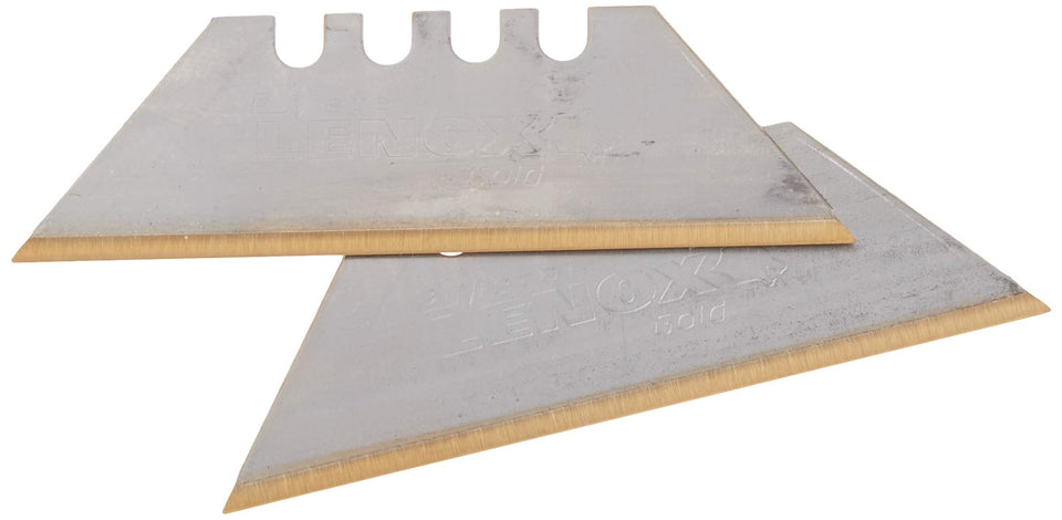 Lenox Gold titanium edge blades for extended cutting life in drywall tasks.