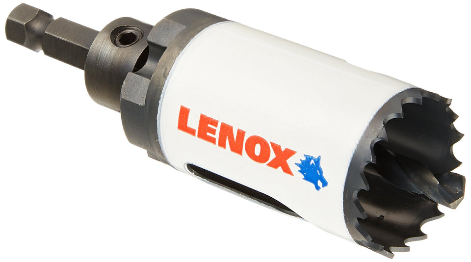 Lenox hole saw 1-1/4 inch with arbor and speed slot for faster, cleaner cuts.