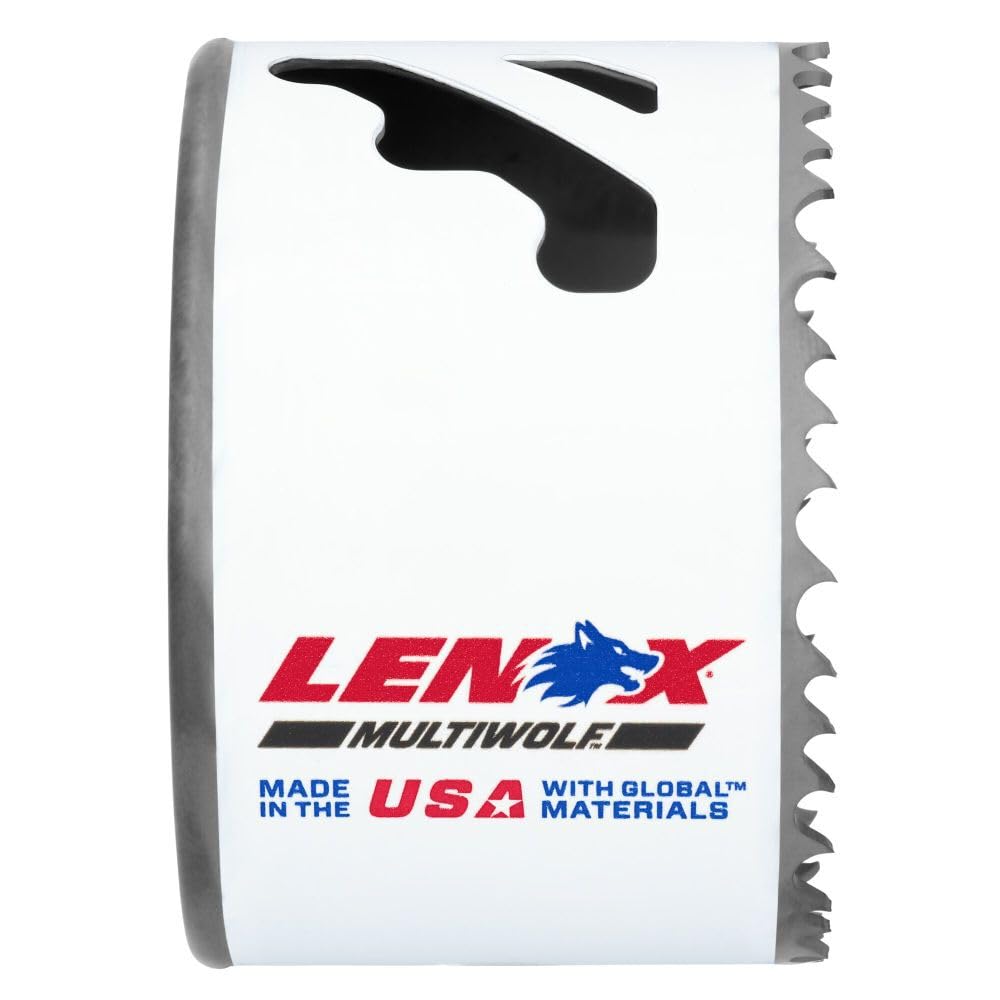 Lenox Tools bi-metal speed-slot hole saw teeth close-up showing aggressive geometry for metal penetration.