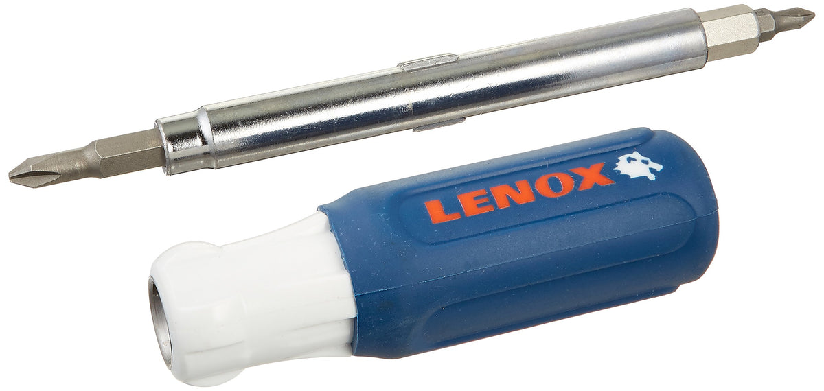 Lenox 23932 9-in-1 tool with bit collection enables quick bit changes for efficiency.