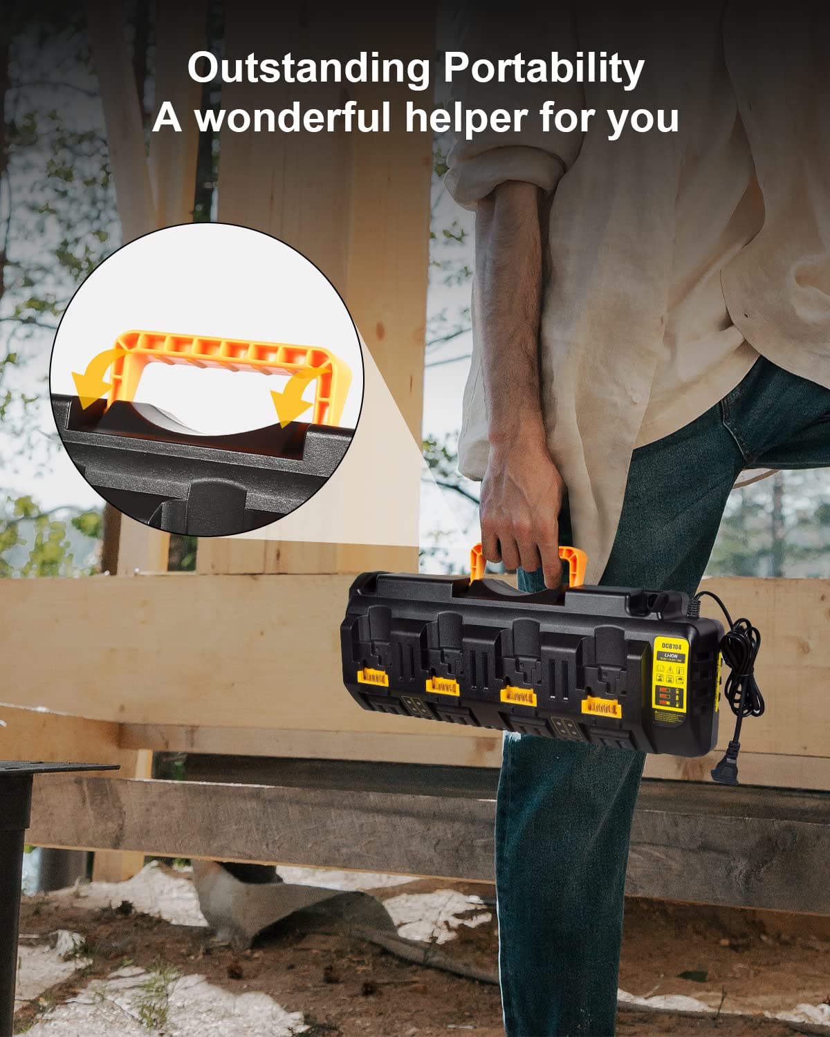 Lenoya DCB104 universal compatibility with Dewalt 12V/20V Max packs