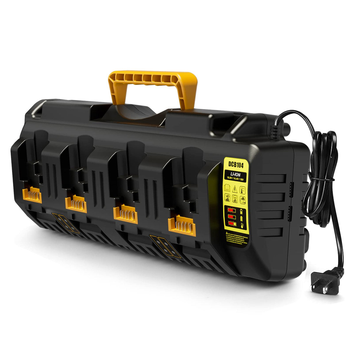 Lenoya DCB104 front view with four ports for simultaneous charging