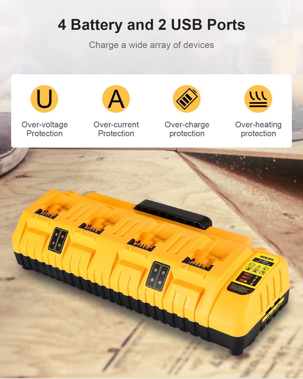 Lenoya DCB104 LED indicators show charge status at a glance