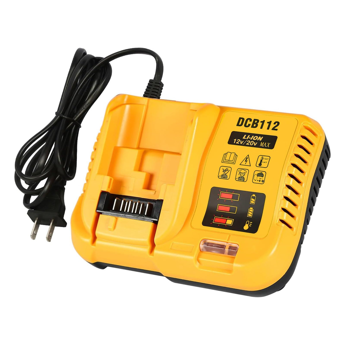 Lenoya DCB112 charger front view showing compact design for easy placement