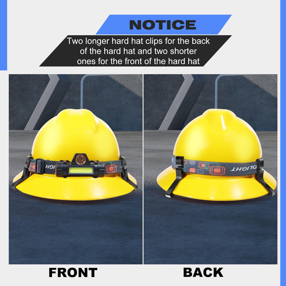 Lenporl hard hat light clip durable-construction supports long-site use.