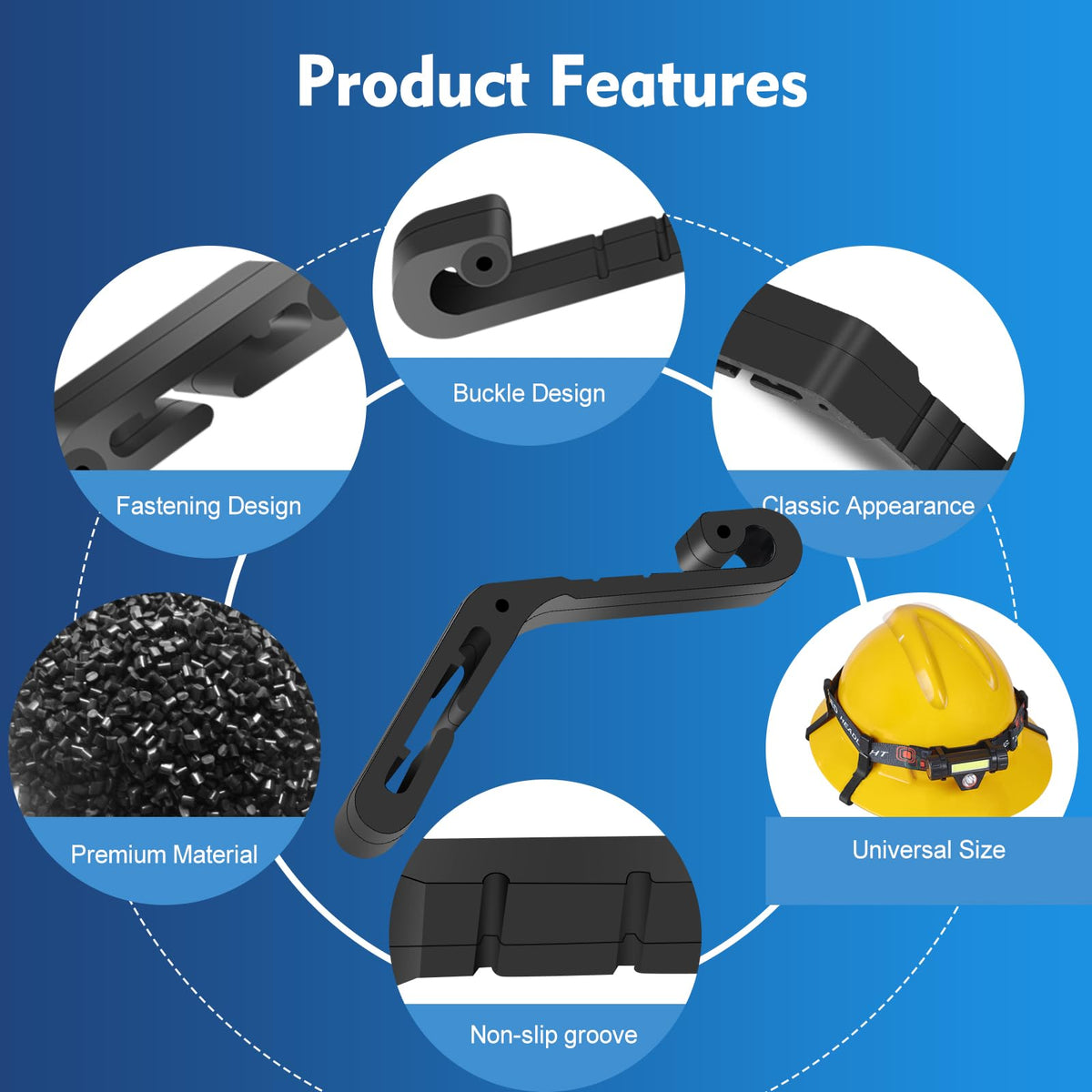 Lenporl hard hat light clip side-install enables fast, tool-free helmet mounting.