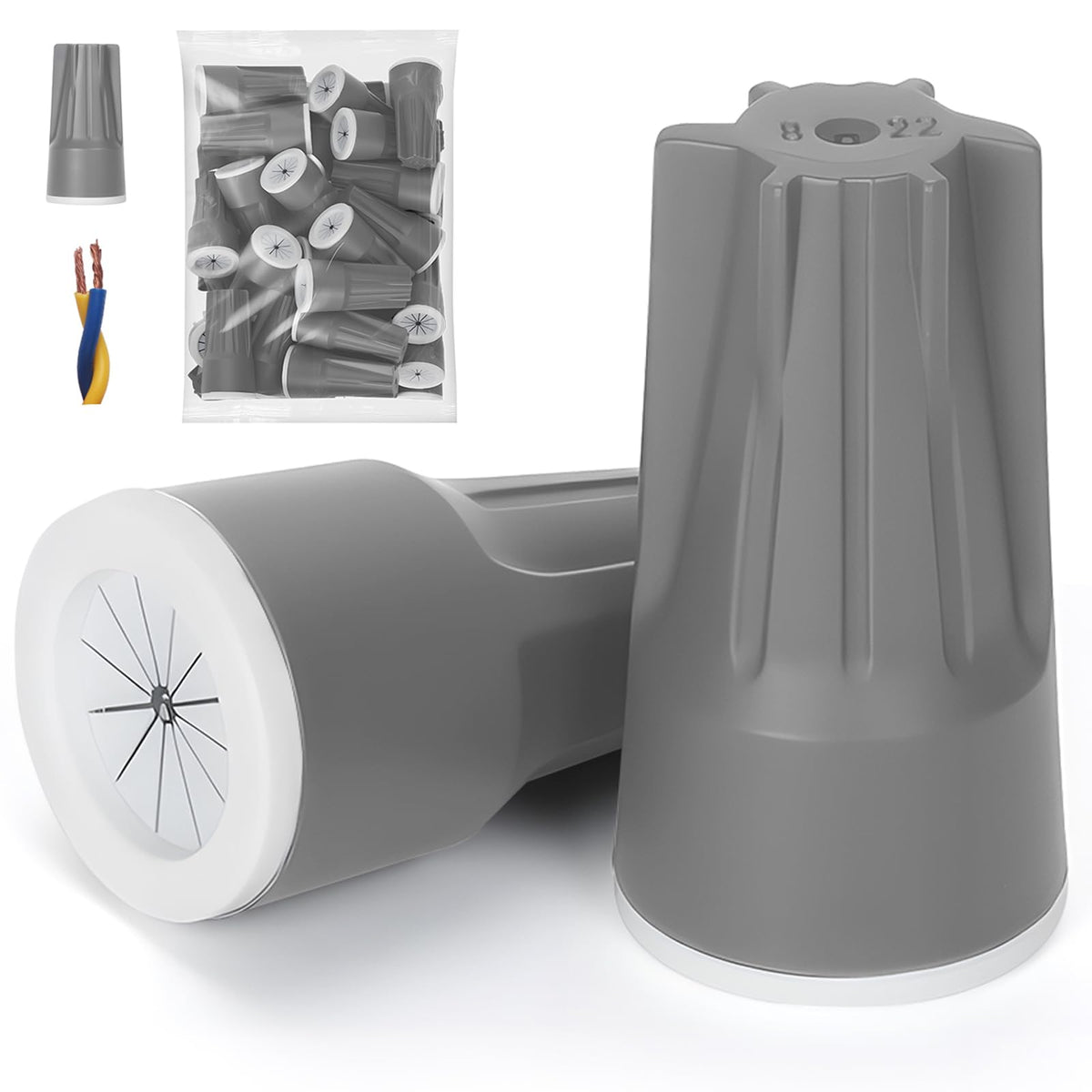 Lenporl waterproof wire connectors closeup showing shell and seals for outdoor use.