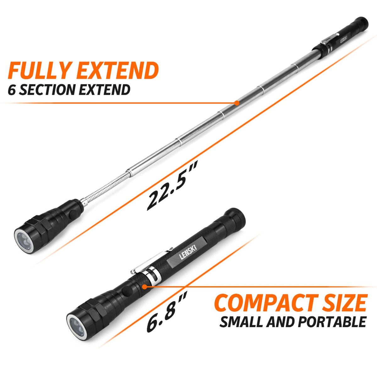 Lenski 360-degree neck rotation helps reach hard-to-access areas.