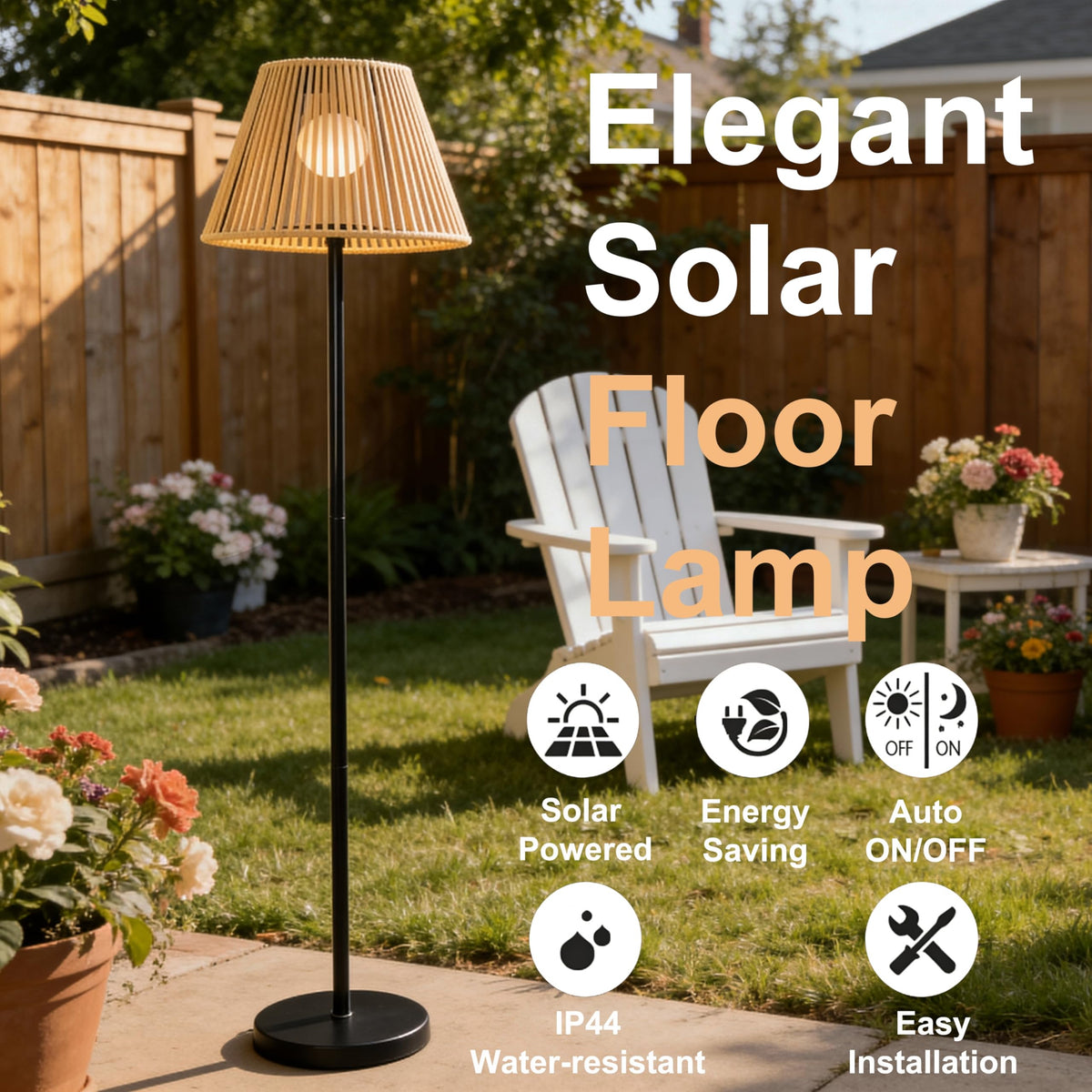 LEOKED hand woven lantern base adds decorative texture to yard