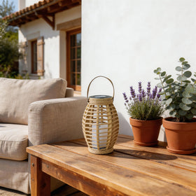 LEOKED solar lantern dusk-to-dawn, 6-8 hr glow for outdoor spaces.