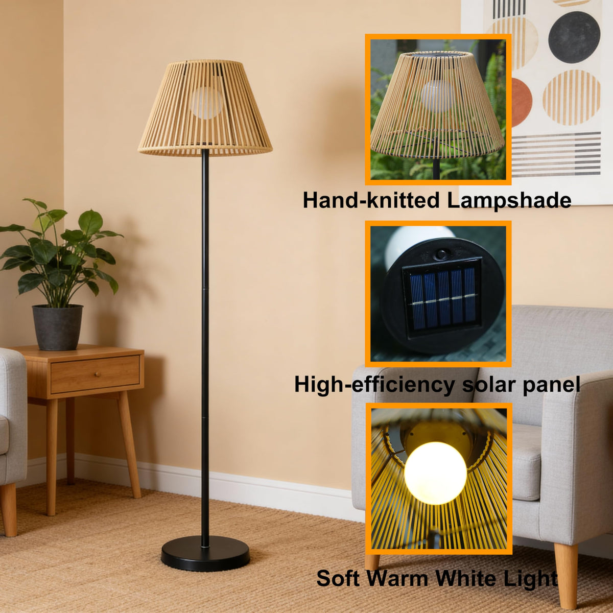 LEOKED tripod style outdoor lamp enhances walkway lighting