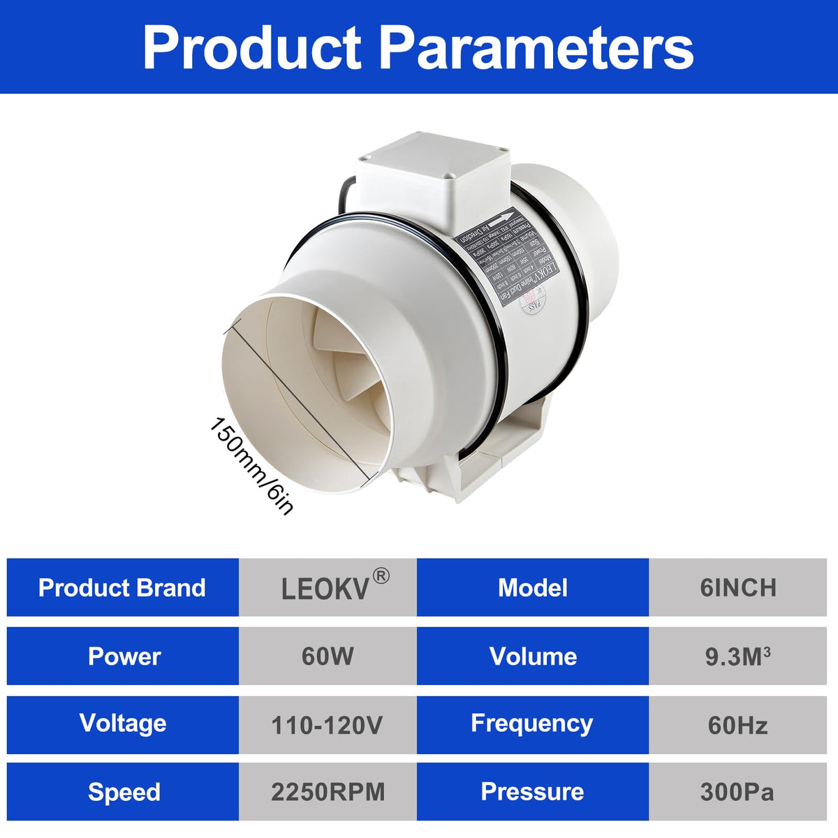 LEOKV mounting brackets included for simple horizontal or vertical installation
