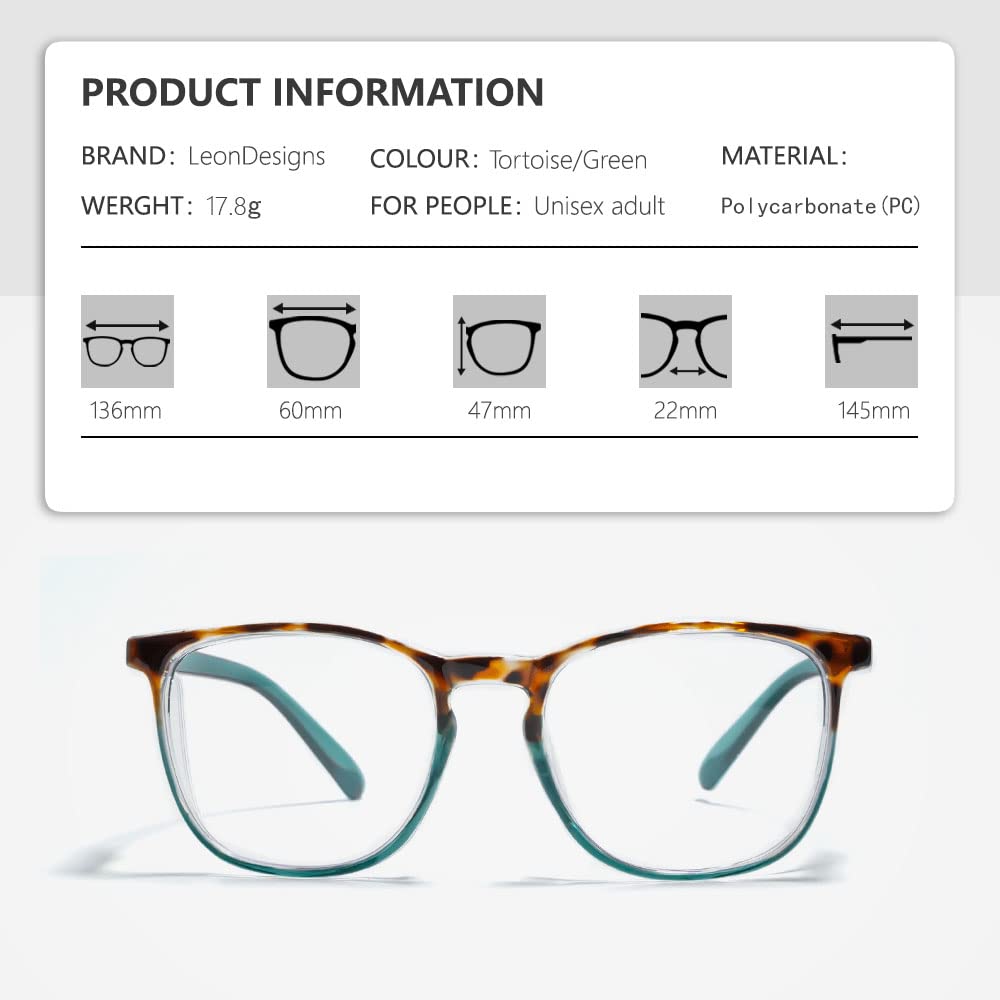 LeonDesigns lightweight unisex frame designed for all-day comfort