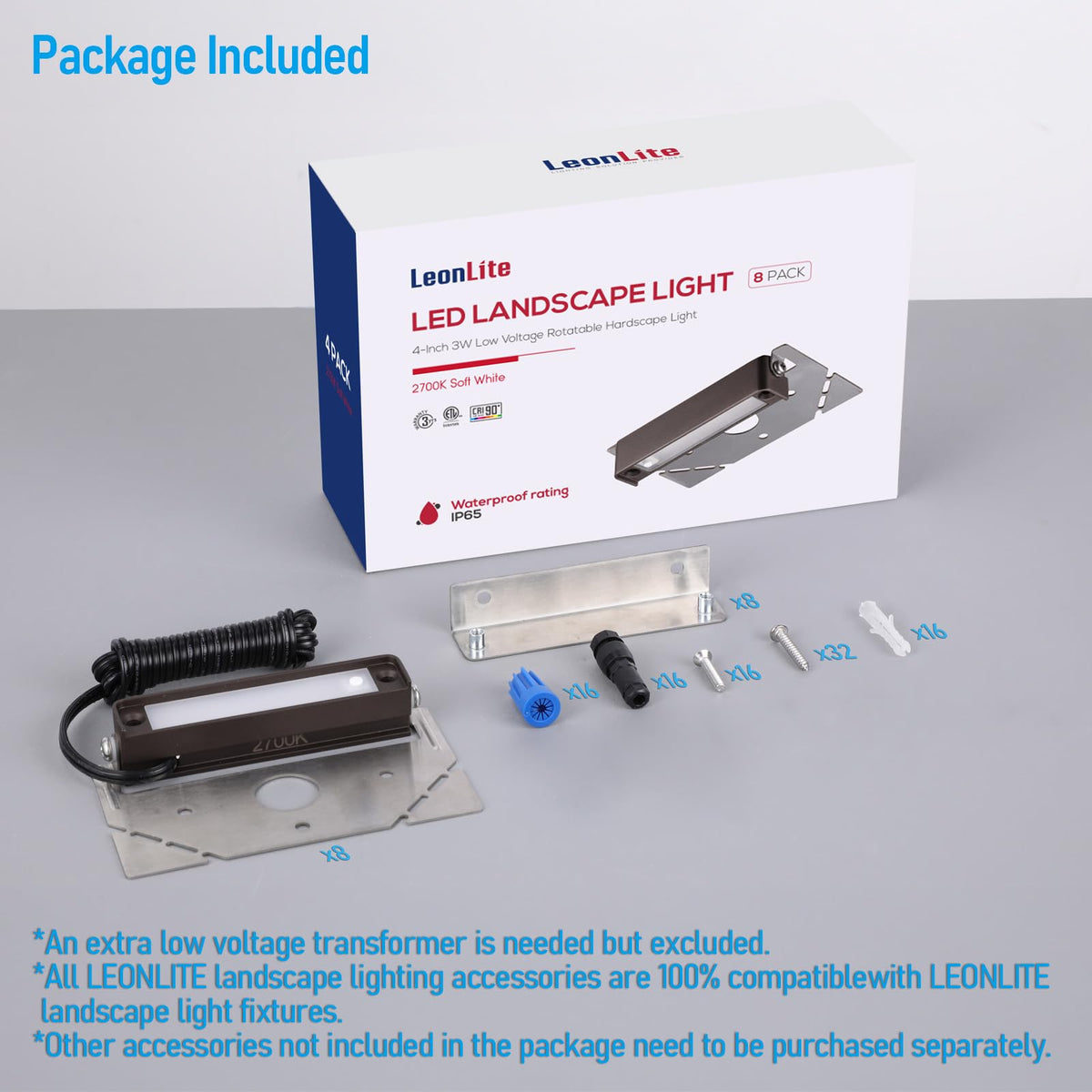LEONLITE 12-24V compatibility enables simple low voltage setup.